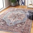 thumbnail image 3 of SAFAVIEH Serapi Katelyn Oriental Machine Washable Area Rug, Blue/Rust, 4' x 6', 3 of 13