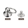 thumbnail image 3 of Unique Bargains 6x10mm Ball Head Stud Rivets Screw Back with O Ring, 12Pack Button Nipple Rivet, Silver Tone, 3 of 4