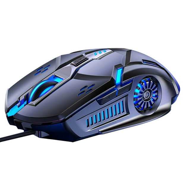 Gaming Mouse Low-noise 7 Color Backlight 6 Key Anti-slip Mechanical Mouse Gaming Accessory, Grey