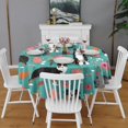 thumbnail image 2 of Australian Shepherd Pioneer Flower Round Tablecloth 60"x60",Wrinkle Wipeable Table Cloth for Kitchen Dining Room Picnic Patio Party, 2 of 6