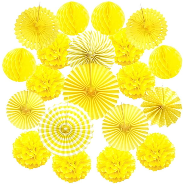 20 pompones de papel de seda, abanicos de papel y bolas de nido de abeja, kit de papel decorativo para cumpleaños, bodas, baby shower, fiestas, decoración del hogar, color naranja Namotu HFP-0579-2