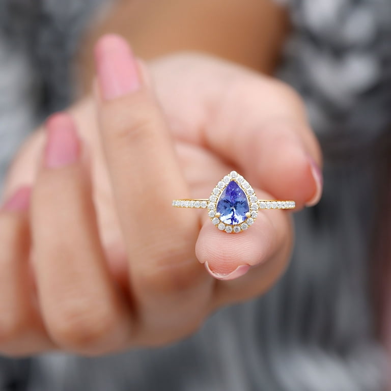 Teardrop tanzanite ring sale