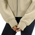 thumbnail image 5 of Fanxing Oversized Zip Up Hoodies for Women Casual Loose Comfy Hooded Jackets Fall Winter Long Sleeve Drawstring Sweatshirt Khaki,XL, 5 of 6