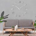 thumbnail image 2 of Reloj de Pared con Número Romano Grande de Bricolaje Moderno, de Pared con Superficie de Espejo 3D, Reloj, Decoración Artística Plata Soledad Etiqueta engomada del reloj de pared 3D, 2 of 8