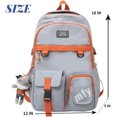 thumbnail image 3 of Indie Backpack School Japanese Asthetic Backpack IHeytea S Travel Bag Monochrome Backpack (white+pendant), 3 of 5