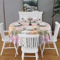 thumbnail image 2 of Pioneer Flower Floral Print Pattern Round Tablecloth 60"x60",Wrinkle Wipeable Table Cloth for Kitchen Dining Room Picnic Patio Party, 2 of 6
