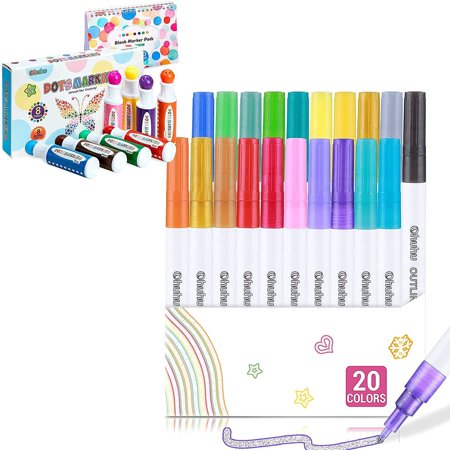 Marker Color Kit Washable Dot Markers Kit, HTCM 8 Colors Paint Marker (40 ml, 1.41 oz ...