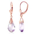 thumbnail image 2 of Galaxy Gold 14K Rose Gold 6 Carat Natural Amethyst Dangle Earrings - February Birthstone - Peace & Wisdom - Fine Jewelry for Women, 2 of 3