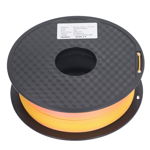 Filamento PLA para impresora 3D, filamento de impresora de impresión sedosa de color dorado, melocotón y rojo, 1,75mm