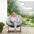 thumbnail image 3 of Outdoor Papasan Rocking Chair, Patio Oversized Wicker Egg Rocking Chair, Indoor & Outdoor Comfy Rocker Chair with Thick Cushion, Modern Lounge Chair for Front Porch, Garden, Backyard, Beige, 3 of 7
