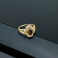 thumbnail image 4 of Gem Stone King 1.57 Ct Oval Brown Smoky Quartz 18K Yellow Gold Plated Silver Spotlight Ring (Size 5), 4 of 4
