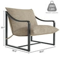 thumbnail image 2 of Mid-Century Modern Sling Accent Chair, Comfy Fabric Living Room Chairs with Heavy Duty Metal Frame, Lounge Reading Armchair for Living Room Bedroom, Easy Assembly, Oatmeal, 2 of 8