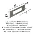 thumbnail image 5 of Amerock Medora 5-1/16 inch (128mm) Center-to-Center Rectangle Polished Nickel Cabinet Pull Backplate, 5 of 6