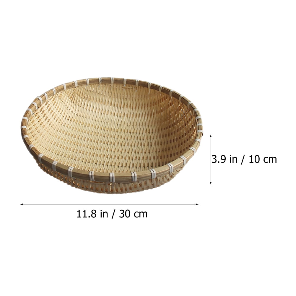 3pcs Fruit Storage Baskets Elegant Kitchen Bamboo Woven Food and Snack Baskets
