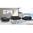 thumbnail image 1 of 117" Modern Black Leather Sofa Set, 1 of 1