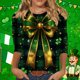 thumbnail image 1 of RKSTN St Patricks Day 3/4 Sleeve Tops for Women Oversized Crewneck St Paddy's Day Lucky Shamrocks Graphic Print T Shirt Womens Casual Solid Plus Size Round Neck Loose Three Quarter Sleeve Shirts, 1 of 6
