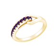 thumbnail image 2 of AFFY Round Shape Simulated Amethyst Fashion Promise Engagement Ring 14k Yellow Gold Over Sterling Silver Ring Size-11, 2 of 2