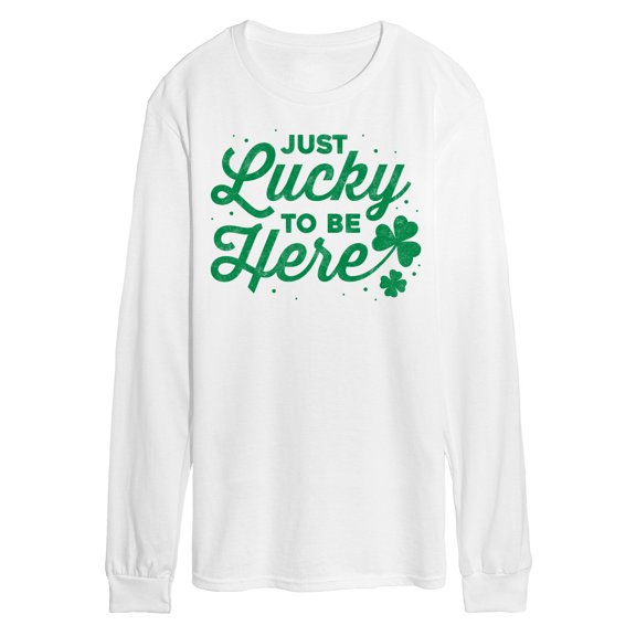 Instant Message - Just Lucky To Be Here - Men's Long Sleeve T-Shirt
