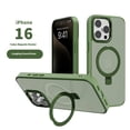 thumbnail image 1 of Étui de Protection Magnétique pour Téléphone Portable, Étui Anti-Chute, Adapté pour iphone16 series, Vert Foncé, iPhone16pro, 1 of 6