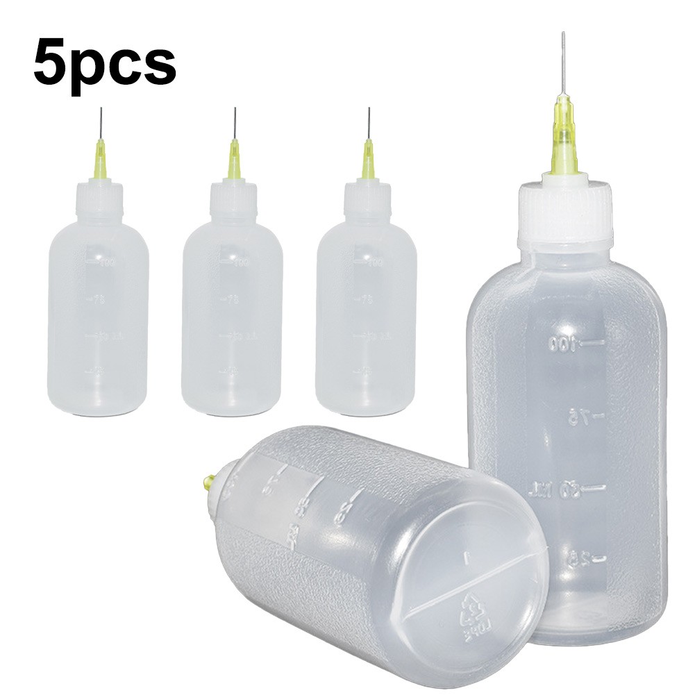 BAMILL 5 Needle Tip Bottle Liquid Flux Dispenser Oil Applicator Dropper
