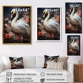 thumbnail image 4 of Designart "Swan Serenade in Pink and White Blooms I" Animals Canvas Wall Art - Traditional White Swans Entryway Wall Art Print, 4 of 6
