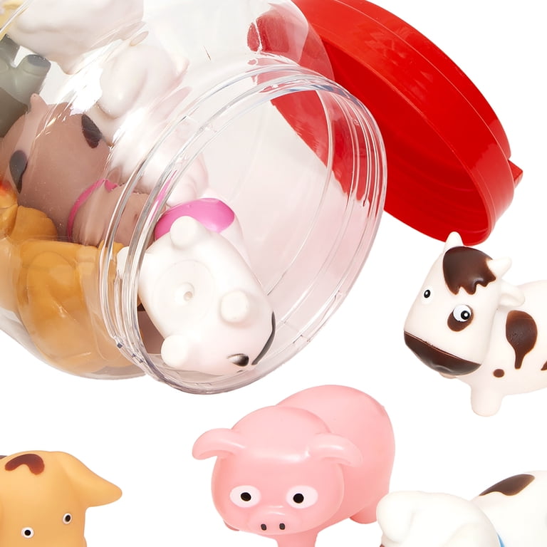 Boley Farm Animals Bath Toys Bucket | 12 Piece Colorful Bathtub Toys For Toddlers, Water Play, Pool & Beach, Ages 2+