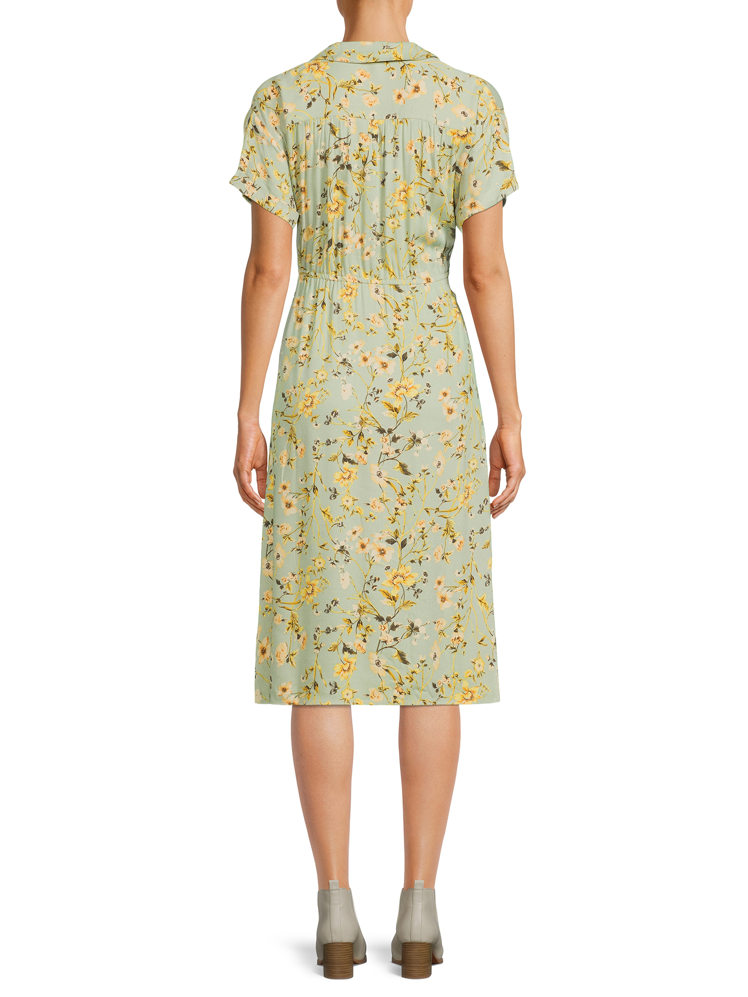 Short Sleeve Woven Shirt Dress 