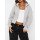 thumbnail image 4 of Sudaderas con Cremallera para Mujer, Conjuntos Casuales, Cárdigan, Ropa de Abrigo, Chaquetas de Invierno de Moda, Abrigos. Gris XL, 4 of 8