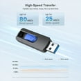 thumbnail image 2 of TOPESEL 256GB USB 3.0 Flash Drive Retractable Slide Thumb Drive Jump Drive Zip Drive Memory Stick, 2 of 5