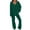Army Green, variant on Womens Pajama Sets Long Sleeve,Women Two Piece Outfits V Neck Solid Color Tops with High Waist Pants Baggy Fall Winter Warm Pajama Set