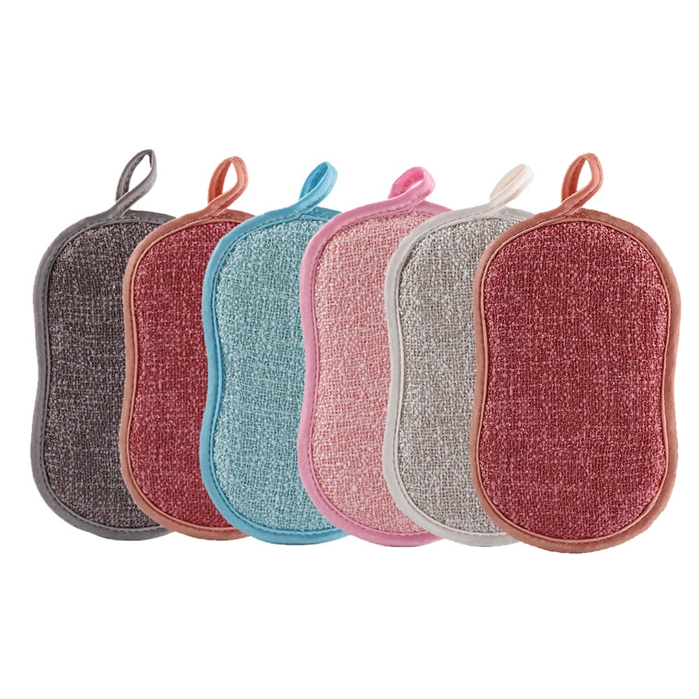 Esonmus 6 Pieces Scrub Sponge Double-faced Dish Washing Sponge Scrubber Brush for Kitchen Garage Bathroom Home Cleaning