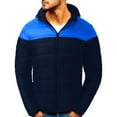 thumbnail image 1 of Gibobby Abrigo de invierno para hombre otoño e invierno casual empalme cremallera superior al libre abrigo abajo chaquetas(Azul,G), 1 of 5