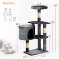 thumbnail image 3 of YRLLENSDAN 36 inch Cat Tree Tower for Indoor Cats, Small Cat Tower with Scratching Post, Cat Climbing Tower with Sturdy Cat Condo, Kitten Tree, Light Gray, 3 of 7