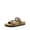 BROWN, variant on Women's Slides Soft Cork Footbed Sandals Comfortable Walking Slip-on Flat Sandals Arch Support Adjustable Buckle Braided Straps Slippers