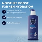 NIVEA MEN Maximum Hydration 3-in-1 Body Lotion, 48-Hour Moisturizer, 16.9 fl oz