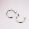 thumbnail image 3 of 2 pcs Unisex Surgical Titanium Steel Open Nose Ring Nose Piercing Stud 6mm (Silver), 3 of 8