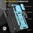 thumbnail image 2 of TECH CIRCLE Magnetic Slim Case for Samsung Galaxy S22 Plus,Slip Guard Grids Pattern Shockproof Hybrid Bumper Kickstand Cover with Slide Camera Protection.For Samsung Galaxy S22 Plus,Lightblue, 2 of 7