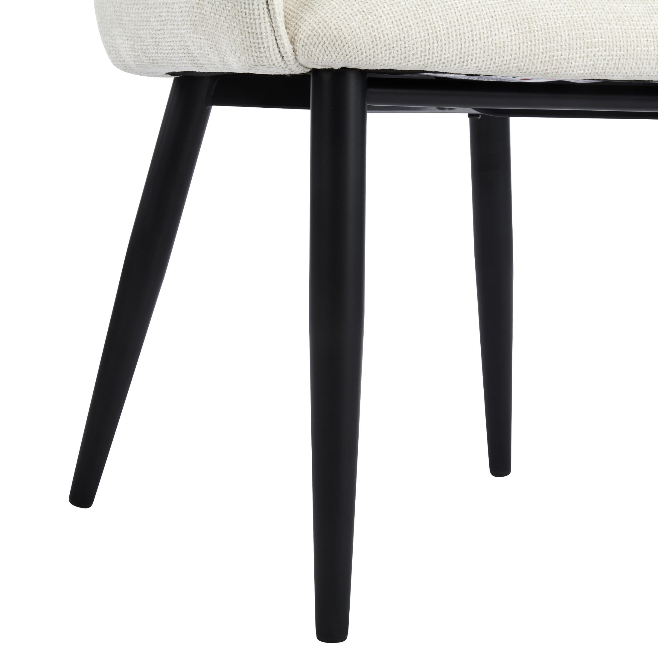 Christopher Knight Home Modern Accent Upholstered Dining Chairs with Metal Legs, Beige+Black, Set of 4