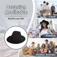 thumbnail image 5 of 2025 Women's Girls' Fedora Hat Winter Jazz Hat Felt Cap - Wide Brim Vintage Retro Hatsred, 5 of 5