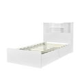 thumbnail image 6 of EUROCO Wood Twin Size Platform Bed with Storage Headboard and 2 Drawers, Open Shelf and LED Light for Kids Teens Adults, White, 6 of 13