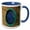 Blue/White, variant on 3drose, Abstract Peacock Feather Closeup, 11oz Two-tone Black Mug