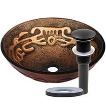 Miseno MNO-G330-ORB Circular 16-1/2" Glass Bathroom Sink;Oil Rubbed Bronze Drain