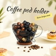 thumbnail image 3 of Threns Coffee Pod Holder Organizer for Counter with Handle Large Capacity Black/Gold Wire Coffee Capsule Basket for Kitchen Office Desktop, 3 of 11