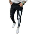thumbnail image 3 of Mens Distressed Skinny Jeans Slim Fit Patchwork Jeans Ripped Holes Denim Pants Stretchy Biker Jeans Street, 3 of 4