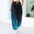 thumbnail image 2 of njshnmn Women's Jogger Pants Drawstring Waist Jogger Pant with Pockets, Blue, M, 2 of 4