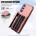 thumbnail image 4 of Allytechgroup Cell Phone Bag Case for Galaxy A54 5G, Crossbody Strap Lanyard Cards Holder Shockproof Zipper Pocket Wallet Case Cover for Samsung Galaxy A54 5G, Rosegold, 4 of 10