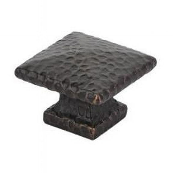 Square Dimpled 1.25 in. Cabinet Knob, Oil Rubbed Bronze