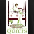 thumbnail image 3 of CafePress - ASK ME ABOUT MY QUILTS! Women's Dark Pajamas - Women's Short Sleeve Print T-Shirt and Pants Dark Cotton Pajama Set, 3 of 7