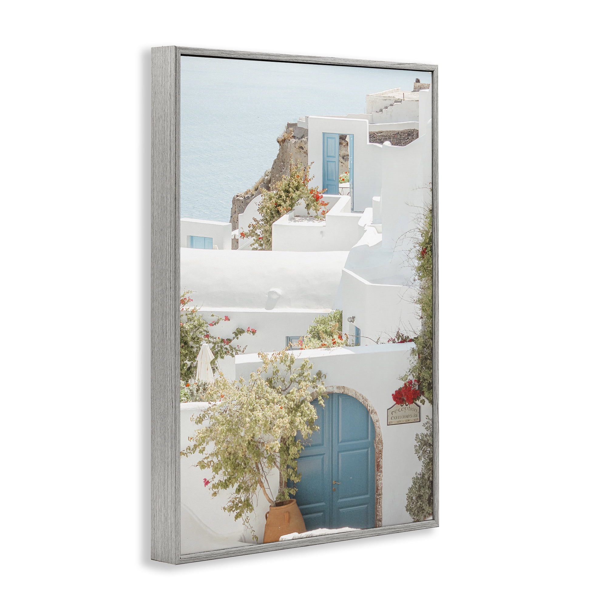 Stupell Industries Coastal Town Doorways Town & City Photography Gray Framed Art Print Wall Art, 20 x 30