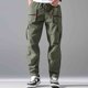 thumbnail image 4 of Pantalones con Cremallera Bolsillos Hombres Sueltos Casual Múltiples Bolsillos con Cordón Pantalones Deportivos de Cintura Elástica, 4 of 9